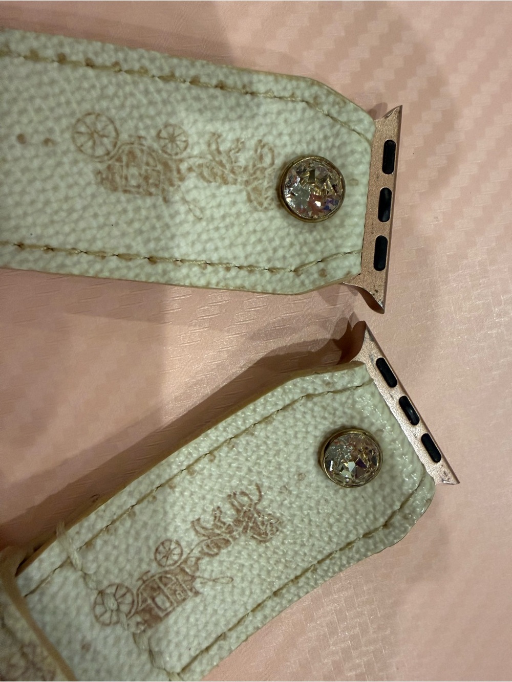Coach Cream Leather Apple Watch Band with Carriage Print - Picture 3 of 6